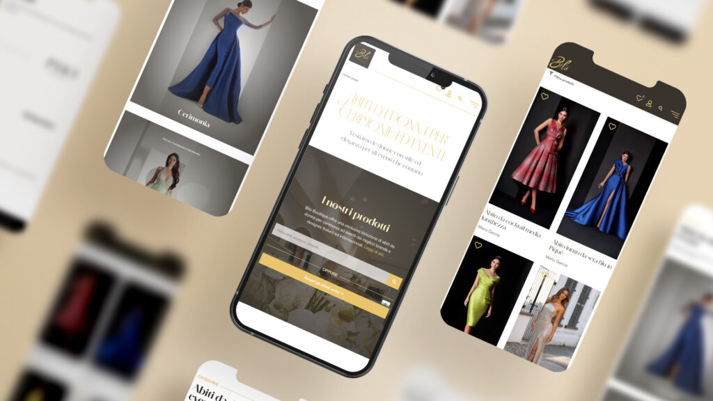 Alcune schermate del sito web di Bilù Boutique