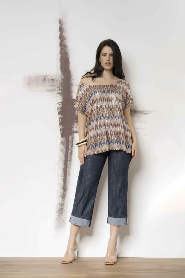 Pantalone jeans risvolto Quiin 21 Curvy